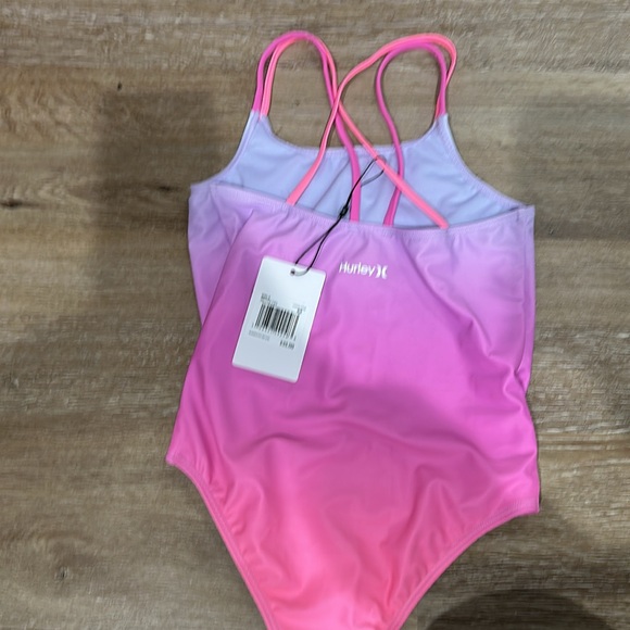 NWT little girls one pieces Hurley bathing suit. Size 6-7 6x - Picture 3 of 5
